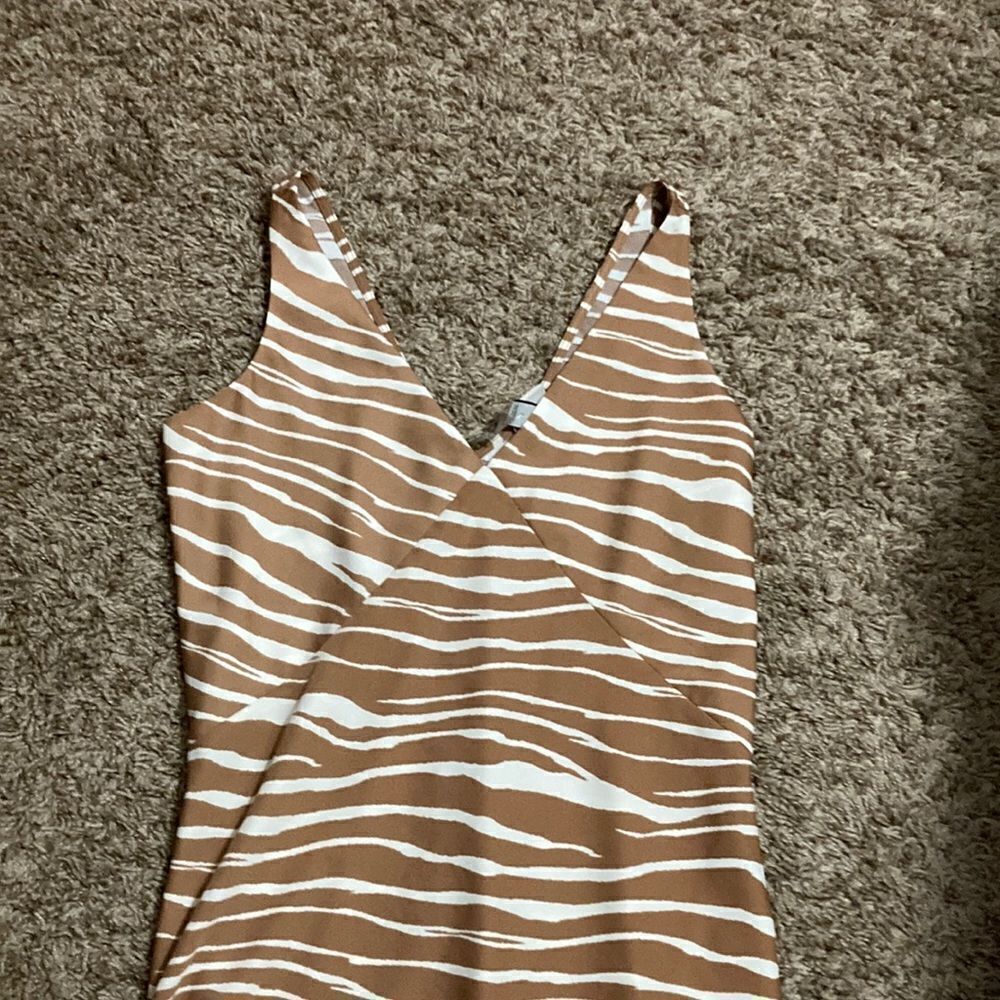 NWT A New Day Zebra Print Brown Slip Dress - Picture 2 of 2